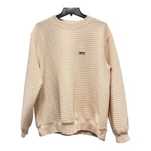 White Fox Cream Textured Sweatshirt SZ S/M